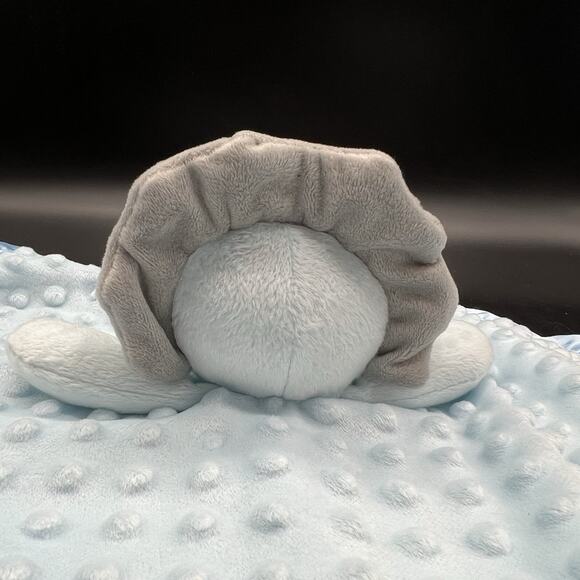 Pro Goleem Blue Triceratops Lovey Security Blanket Plush Dots Minky Satin Trim - Picture 5 of 10
